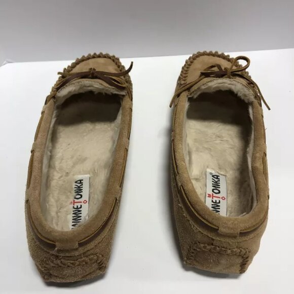 Minnetonka Women’s Cally Brown Slip On Moccasin Slipper Size 10 M - Picture 2 of 6